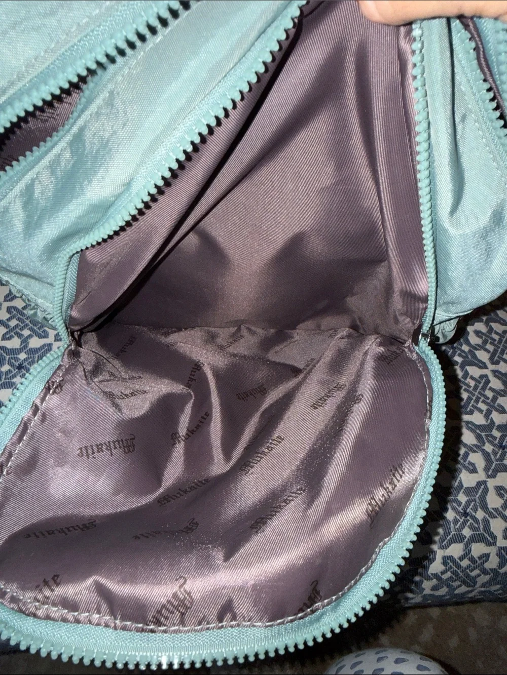 MUKAITE Mint Green Round Front Backpack with Zip Pocket